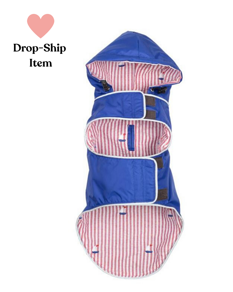 Seattle Slicker Jacket in Blue (Drop-Ship) Drop Ship THE WORTHY DOG   