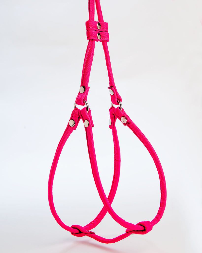 Step-In Adjustable Dog Harness in Neon Pink (Made in the USA) WALK DOG & CO.   