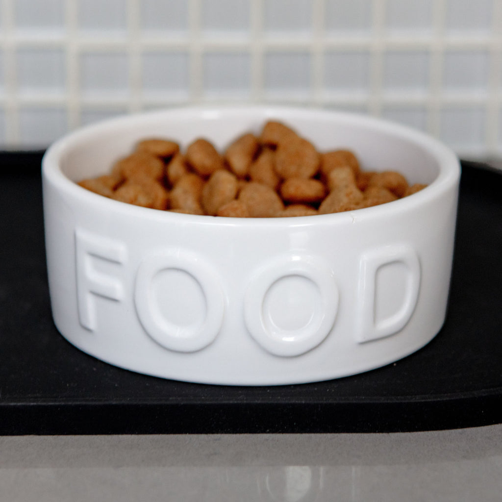 Classic Food Ceramic Pet Bowl in White Eat PARK LIFE DESIGNS   