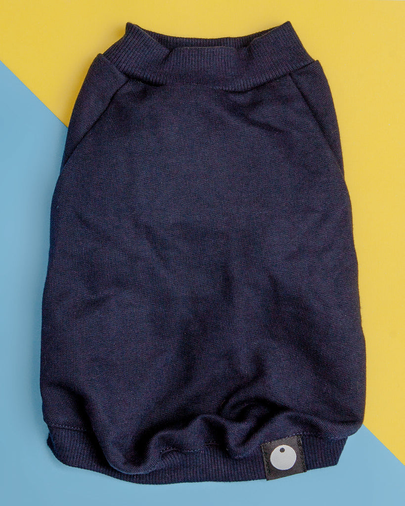 Cut-Sleeve Crewneck Pullover in New Navy<br>(Made in NYC!) (FINAL SALE) Wear DOG & CO. COLLECTION   