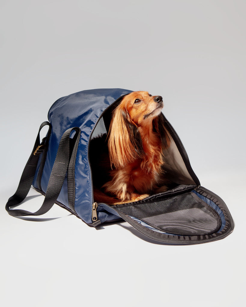 Cotton Ripstop Airline Carrier in Navy Nylon (DOG & CO. Exclusive - Made in the USA) Carry WAGWEAR   