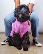 The Uptown Cable Knit Sweater in Radiant Orchid American Cotton (Made in NYC) (FINAL SALE)