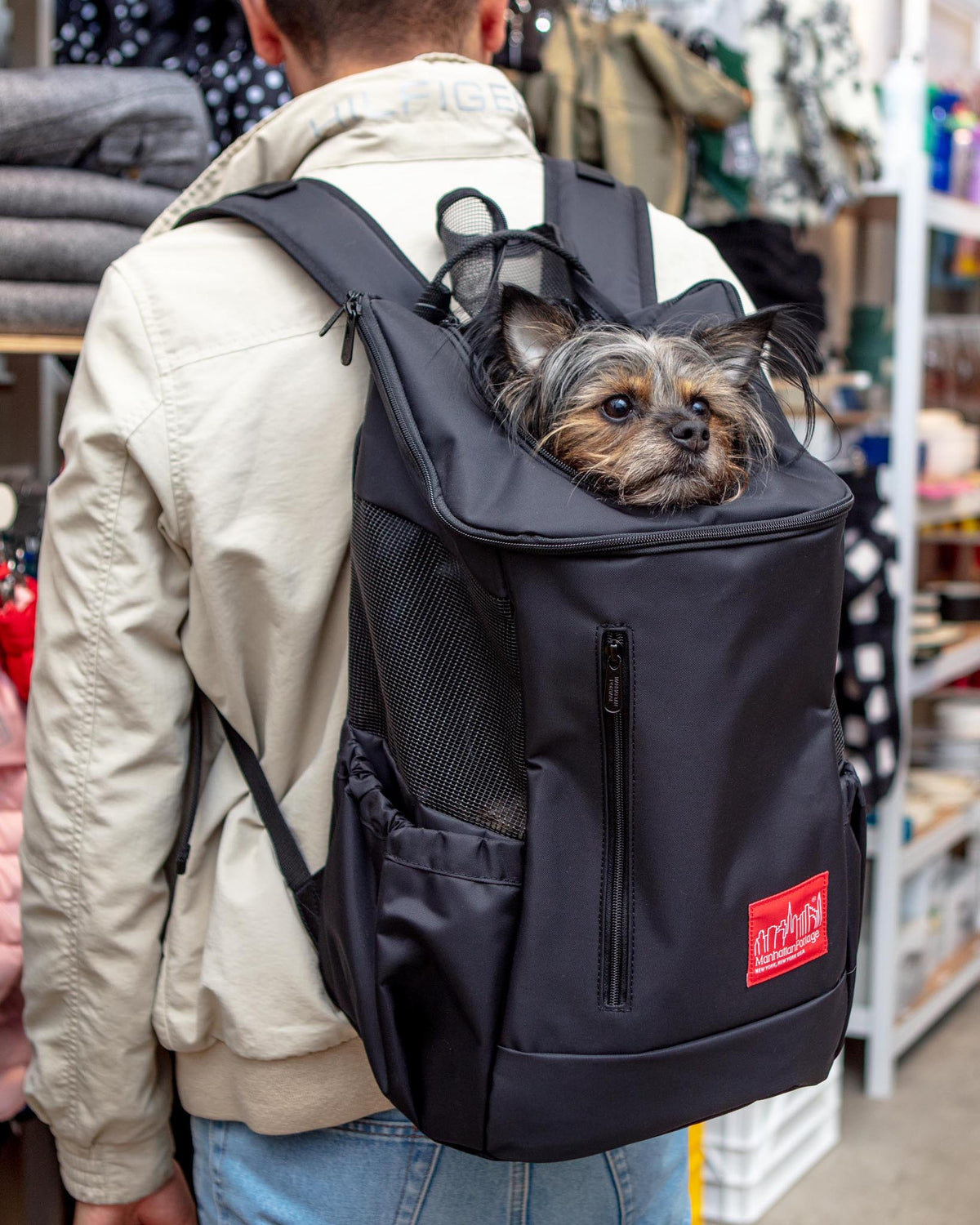 MANHATTAN PORTAGE Sirius Traveler Dog Backpack in Black DOG