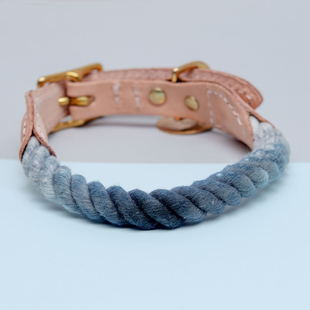 Rope Collar in Grey Ombré (Made in the USA) (FINAL SALE) WALK FOUND MY ANIMAL   