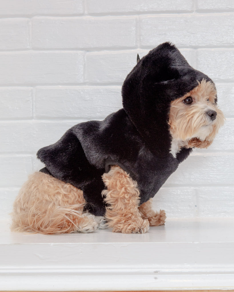 Faux Fur Dog Hoodie in Black << CLEARANCE >> Wear FOUND MY ANIMAL   