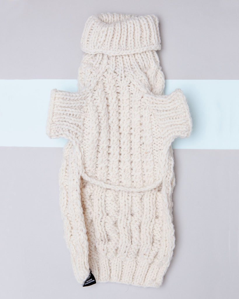 Downtown Roll Neck Dog Sweater in Natural Wear DOG & CO. COLLECTION   