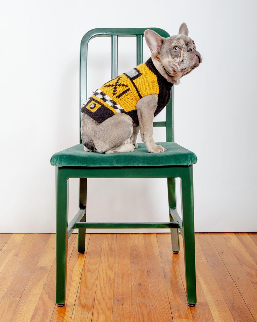 NYC Taxi Handknit Dog Sweater (Dog & Co. Exclusive) Wear PERUVIAN KNITS for DOG & CO.   