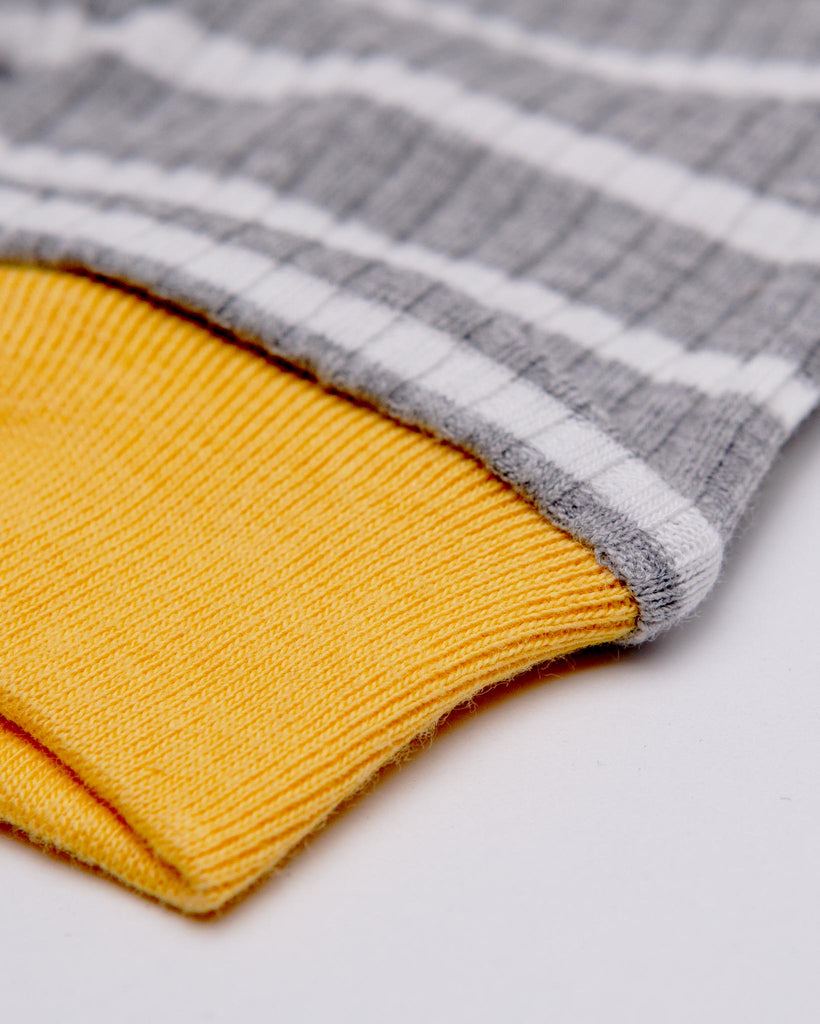 Nice-in-Stripes Grey + Yellow Ribbed Dog Onesie (FINAL SALE) Wear PETTRIP   