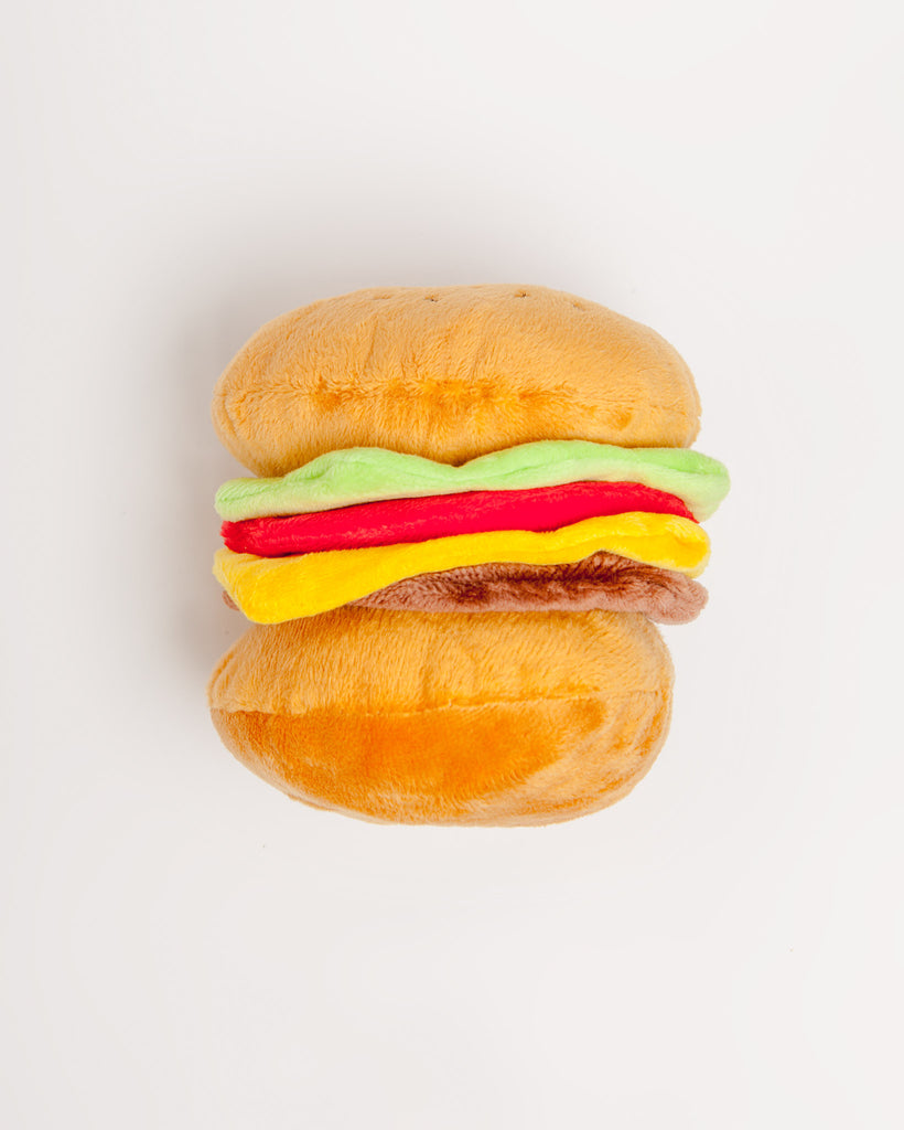 American Classic Hamburger Plush Dog Toy Play P.L.A.Y.   