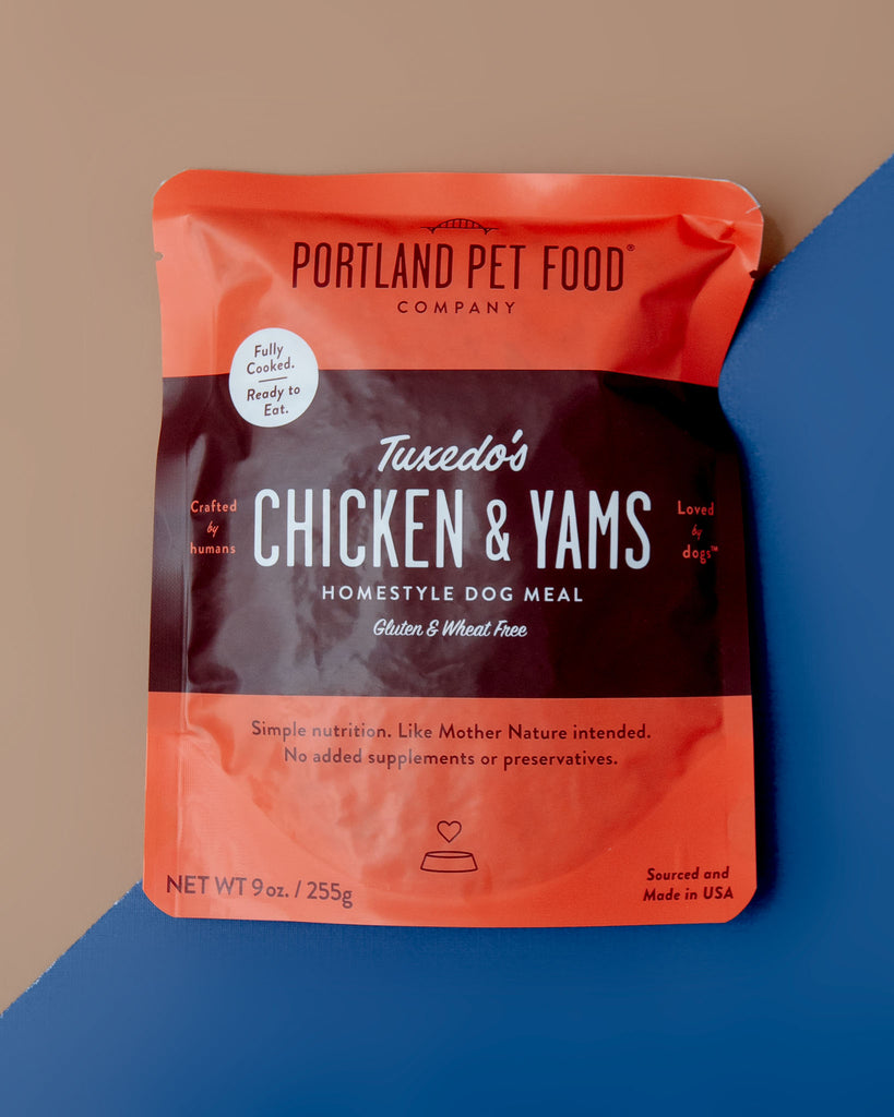Tuxedo's Chicken & Yams Meal Pouch for Dogs (Made in the USA) Eat PORTLAND PET FOOD COMPANY   