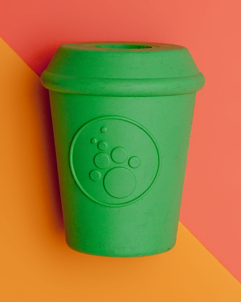 Durable Coffee Cup Toy in Green << FINAL SALE >> Play SODA PUP   
