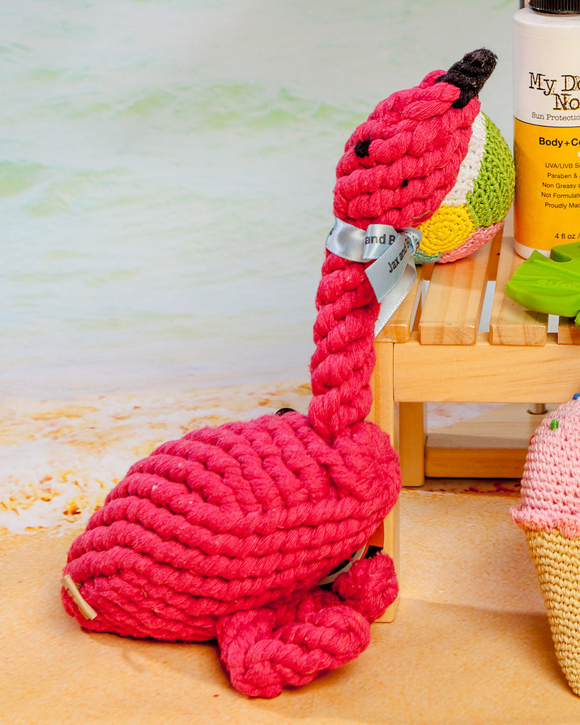 Flamingo Rope Dog Toy Play JAX & BONES   