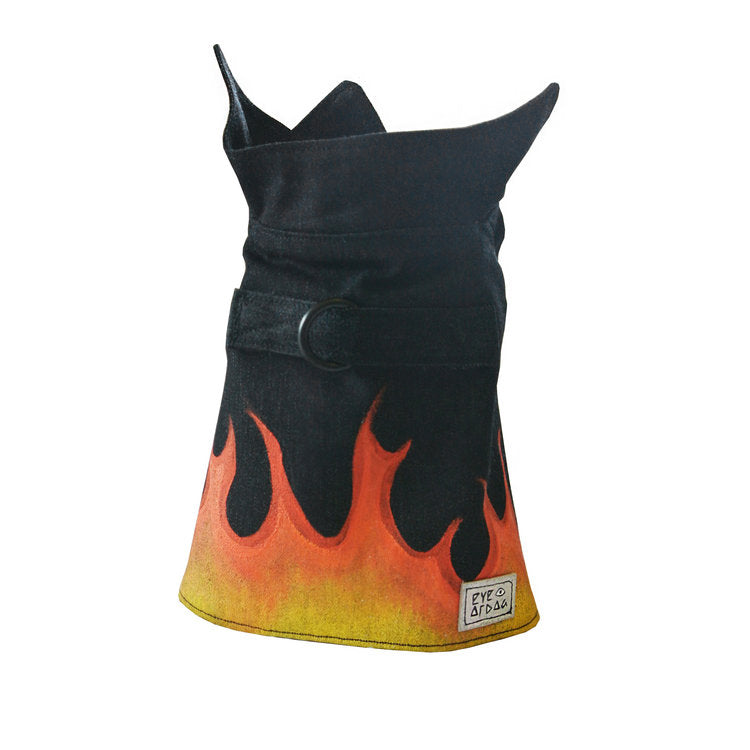 EYE OF DOG | Flames Vest in Black Denim Apparel EYE OF DOG   
