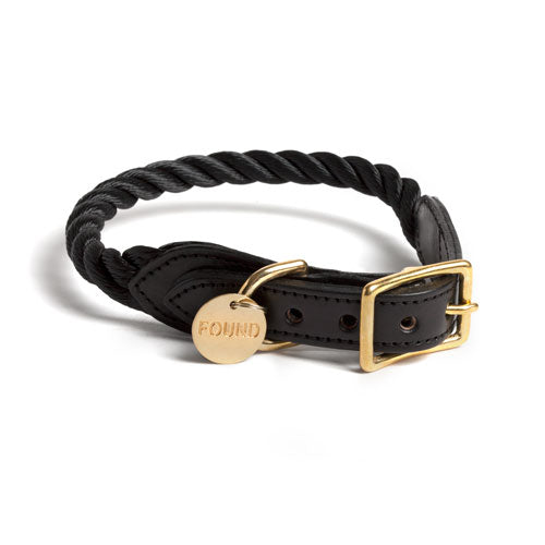 Rope Dog Collar in Black (Made in the USA) WALK FOUND MY ANIMAL   
