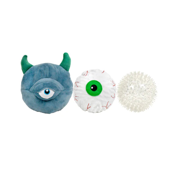 3-In-1 Monster + Eyeball + Squeaky Ball Dog Toy Play DOG & CO.   