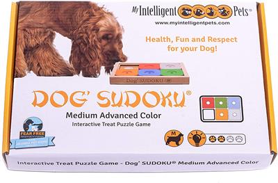 Sudoku Dog Treat Puzzle Game in Rainbow Edition (6 squares) Play MY INTELLIGENT PETS   