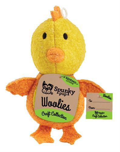 Chicken Woolie Squeaky Dog Toy Play SPUNKY PUP   