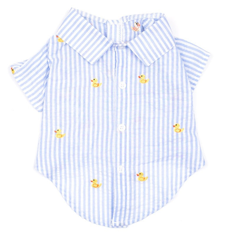 Rubber Duck Shirt in Light Blue Stripe Apparel THE WORTHY DOG   
