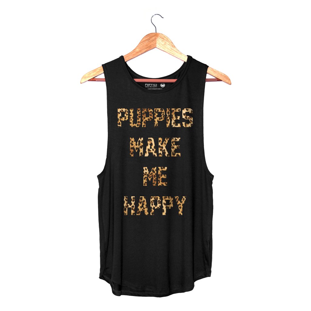 PUPPIES MAKE ME HAPPY | Animal Style Tank Top Human PUPPIES MAKE ME HAPPY   