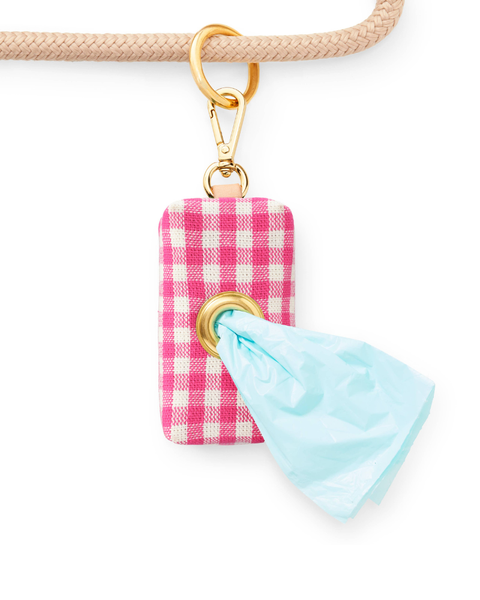 THE FOGGY DOG | Hot Pink Gingham Waste Bag Dispenser (Made in the