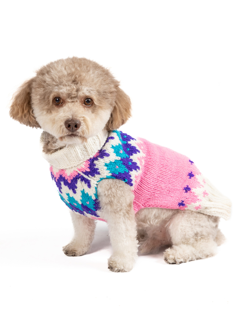 Ski Bum Dog Sweater in Pink (FINAL SALE) Wear CHILLY DOG   