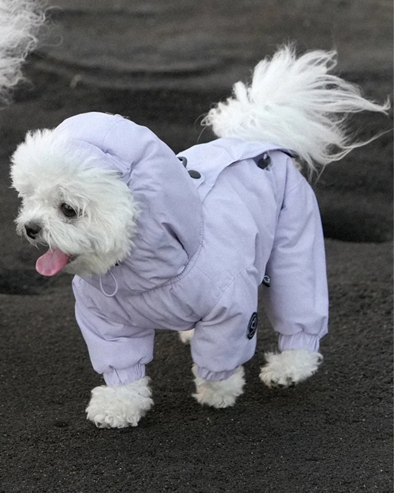 Fleece-Lined Winter Coverall for Dogs (in Black, Lavender or Tan) Wear SSOOOK
