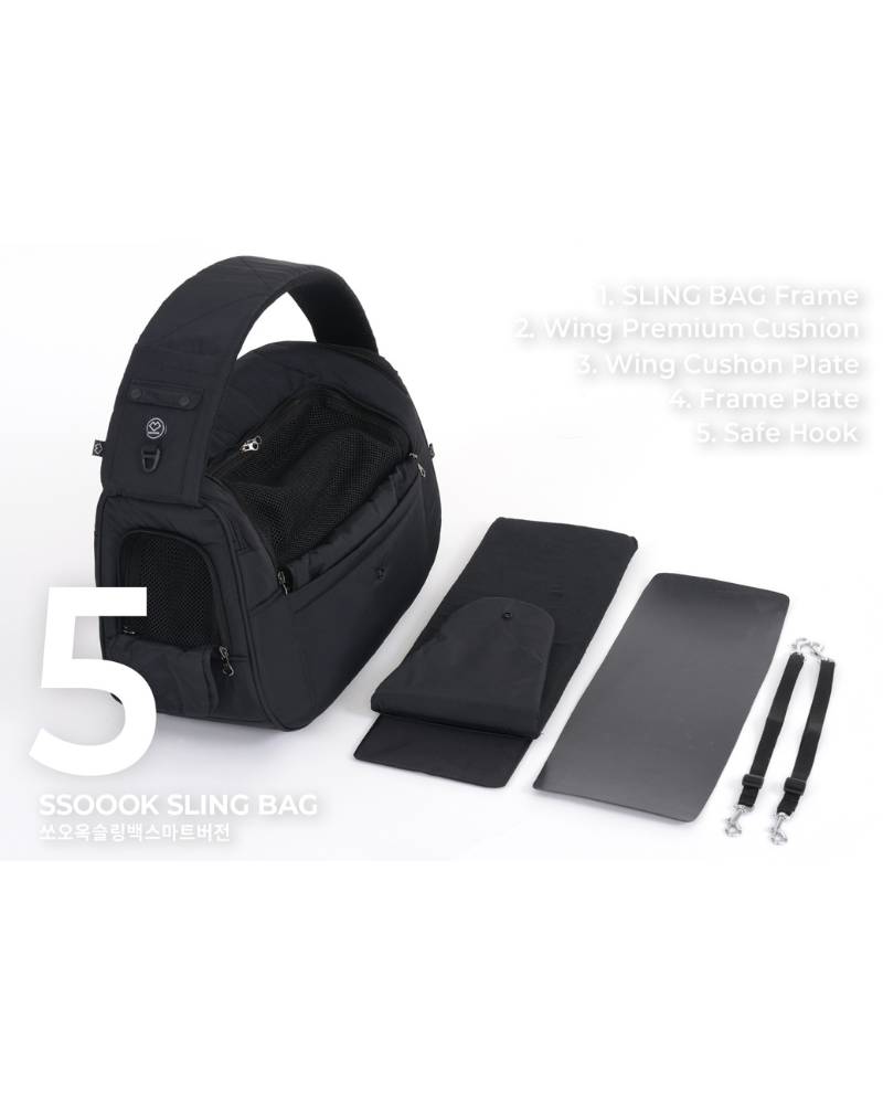 Crossbody SMART Sling Dog Carrier in Black or Beige Carry SSOOOK