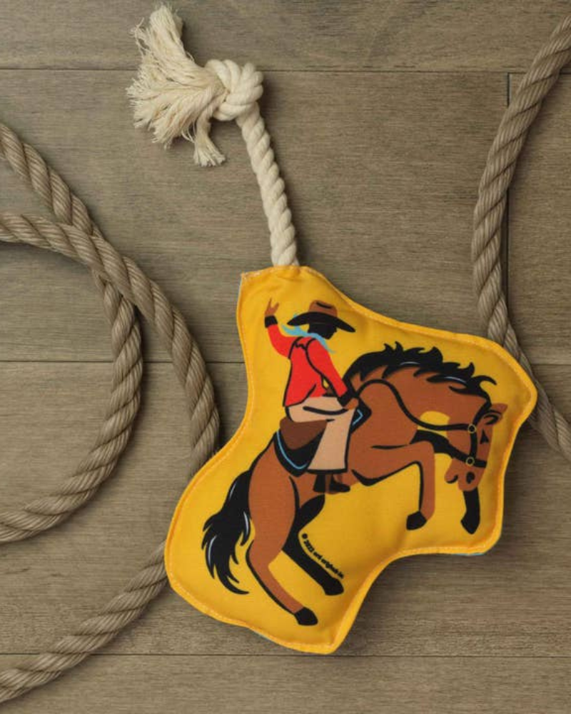 Rodeo Rider Rope Squeaker Dog Toy Play ORE PET   