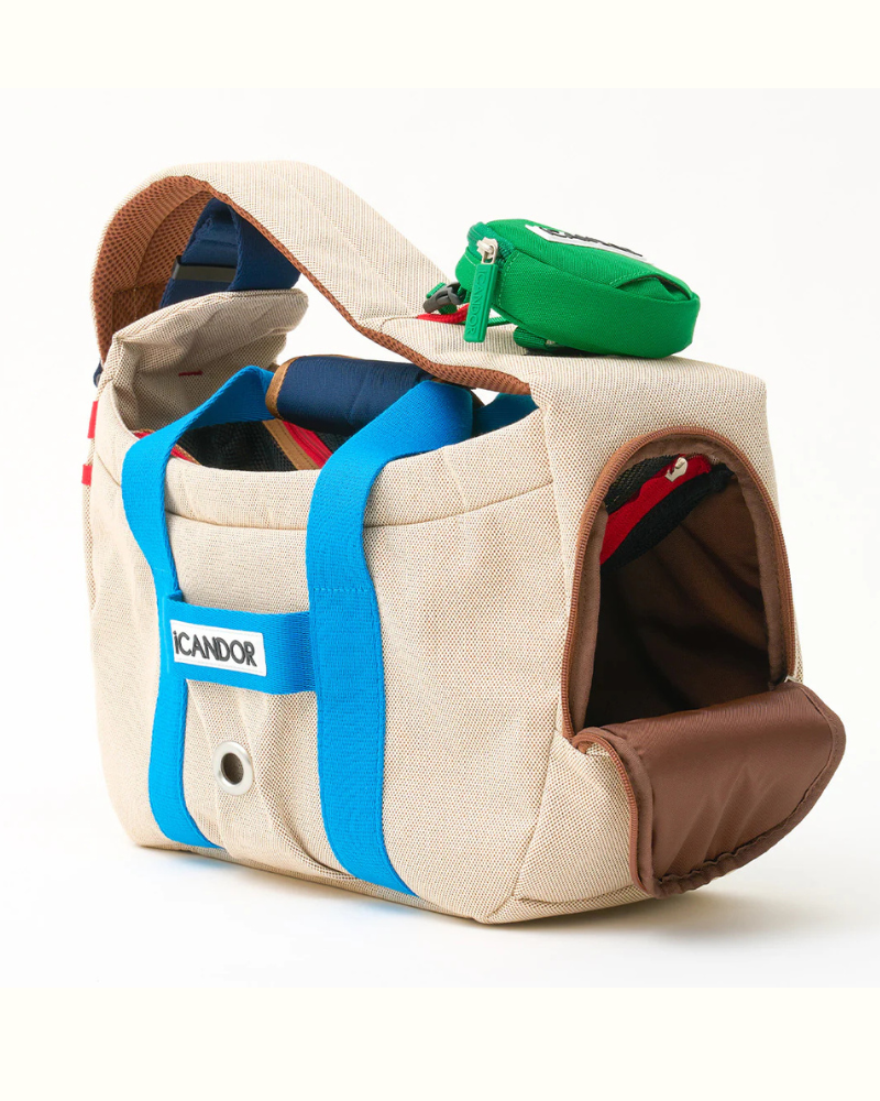 Peek-a-Boo Dog Sling Bag in Cream