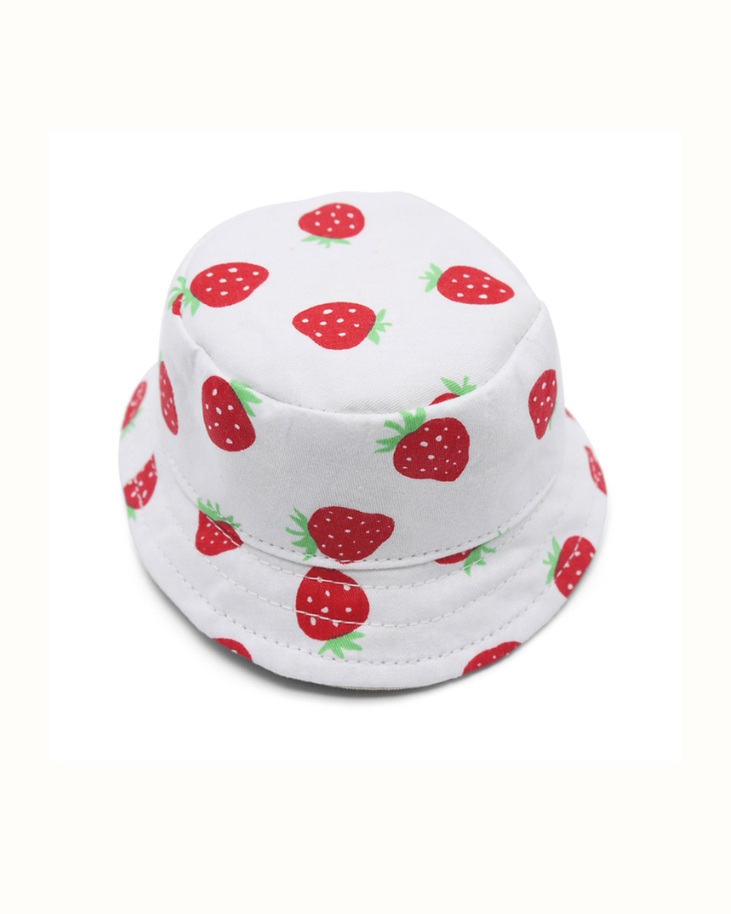 Strawberry Bucket Hat for Dogs Wear DOGO   