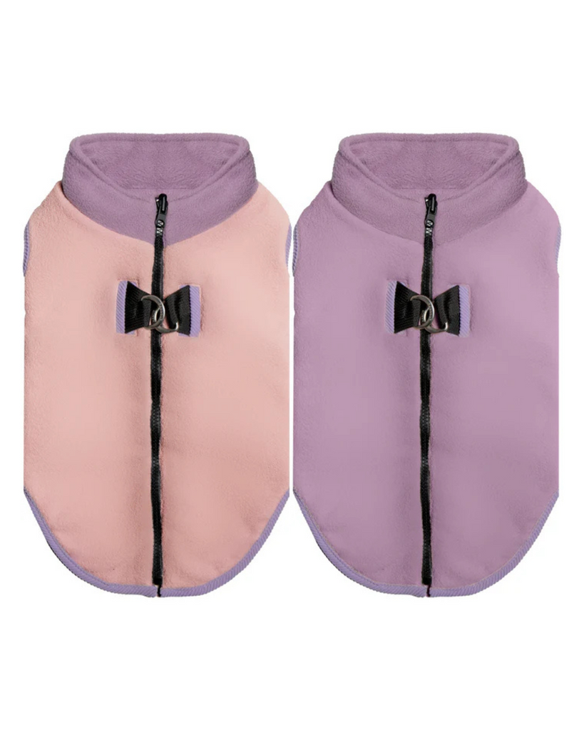 Zip Up Fleece Dog Harness Jacket in Cotton Candy Wear GOOBY