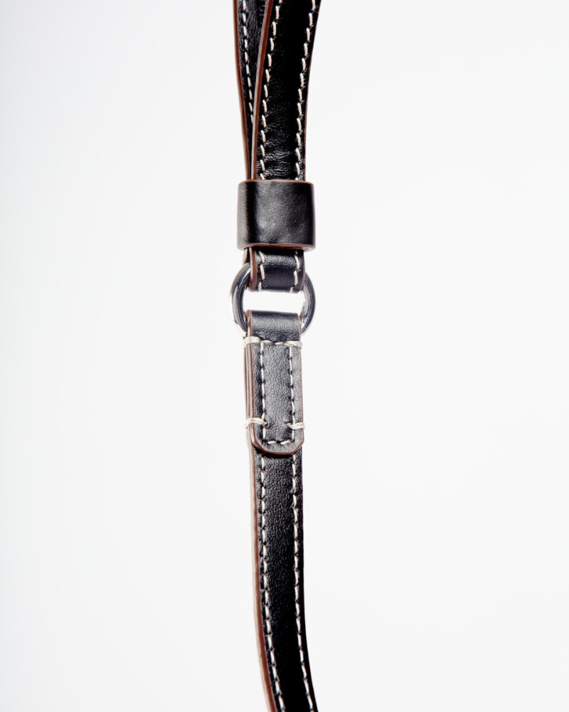 Leather Dog Leash in Black (Made in Italy) Walk CARLOTTA PALERMO