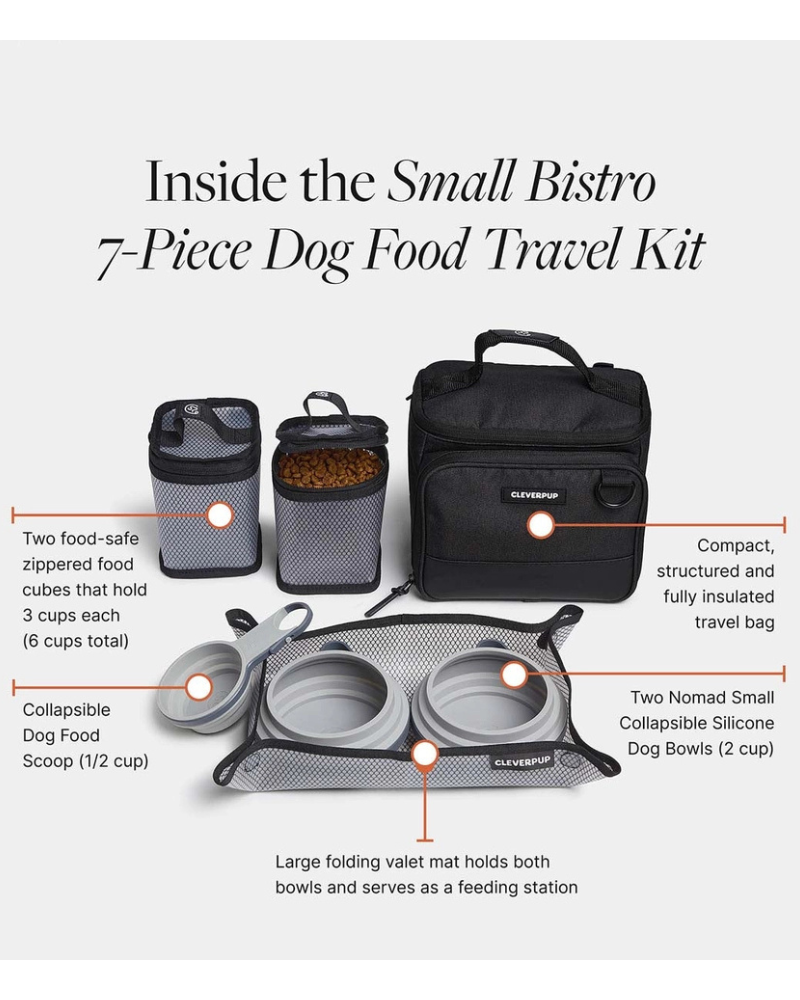 Bistro Box Dog Food Travel Kit in Graphite or Heather Grey