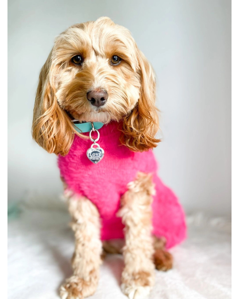 LOUIS BARX | Hot Pink Fluffy Dog Sweater
