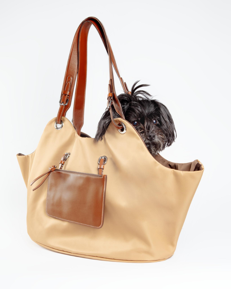 Tulip Reversible Nylon Dog Bag in Havana + Chocolate (Made in Italy) Carry CARLOTTA PALERMO