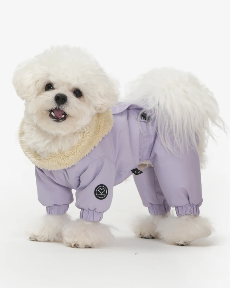 Fleece-Lined Winter Coverall for Dogs (in Black, Lavender or Tan) Wear SSOOOK