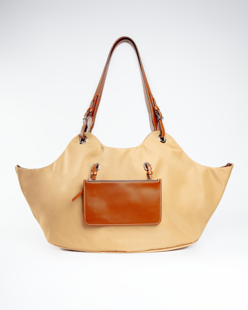 Tulip Reversible Nylon Dog Bag in Havana + Chocolate (Made in Italy) Carry CARLOTTA PALERMO