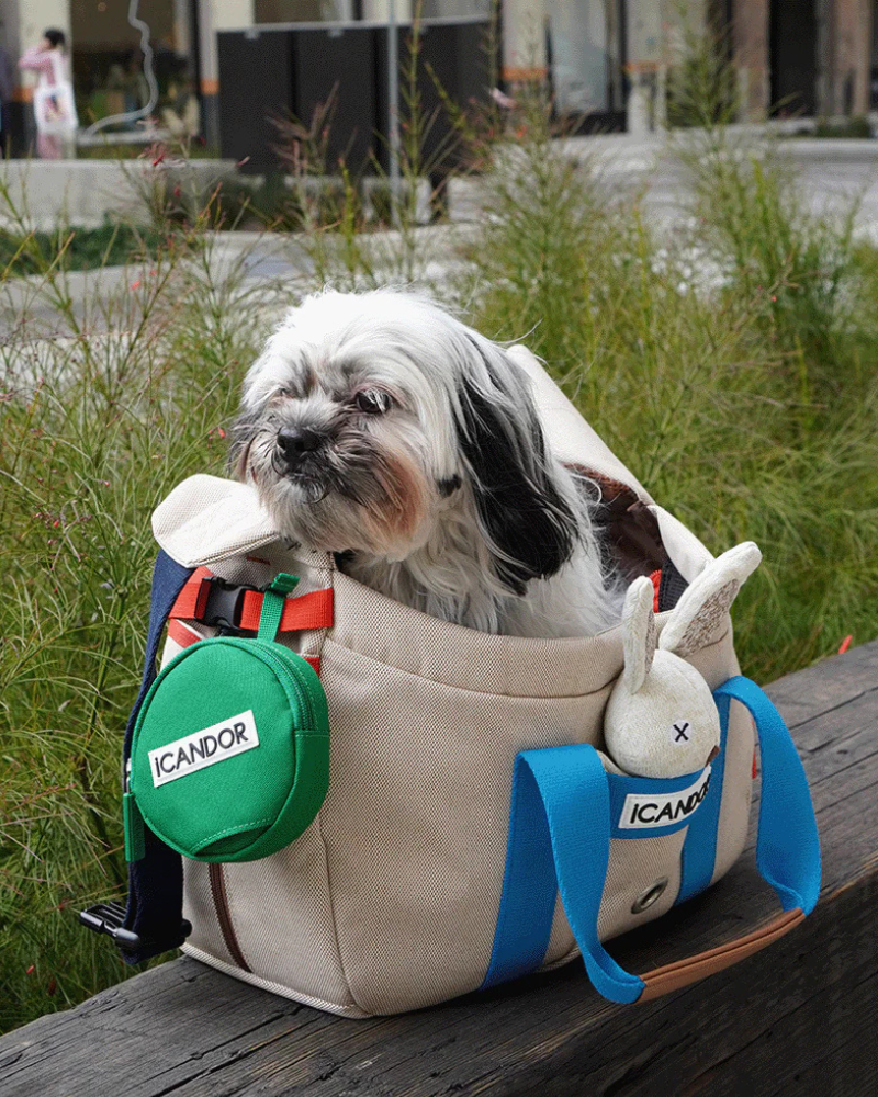 Peek-a-Boo Dog Sling Bag in Cream