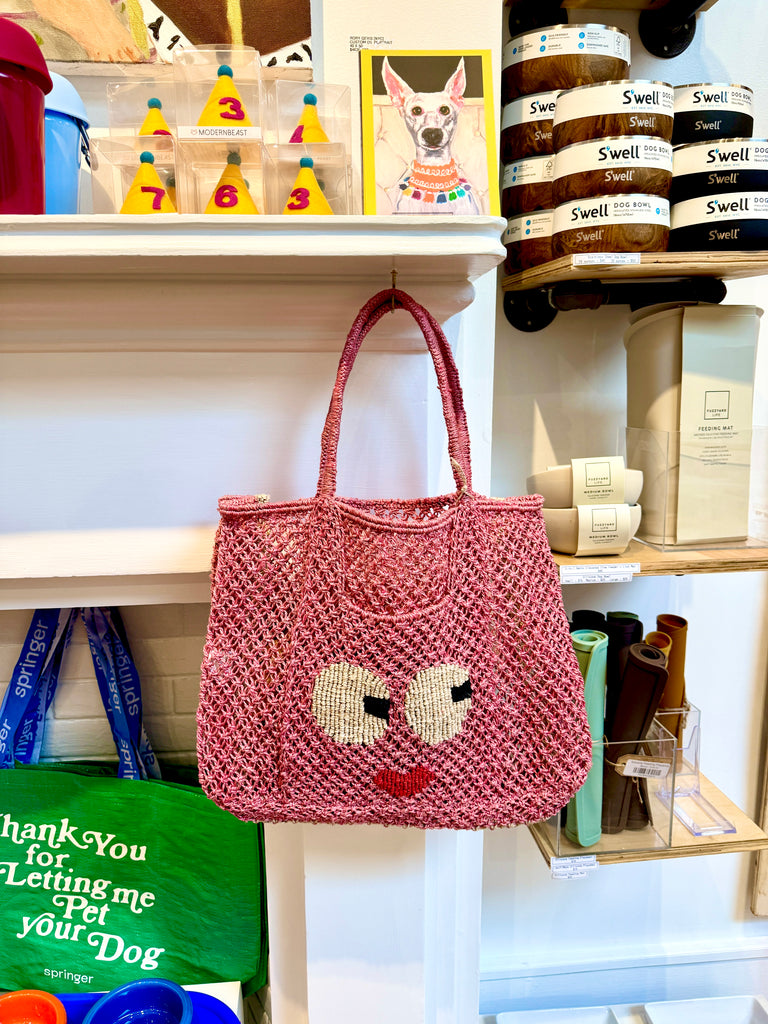 Florence Big Eyes Jute Bag in Berry Human THE JACKSONS