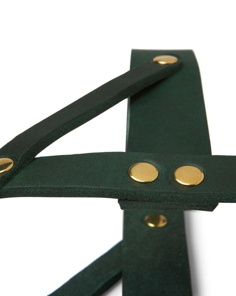 Butter Leather Dog Harness in Forest Green (Made in Austria)