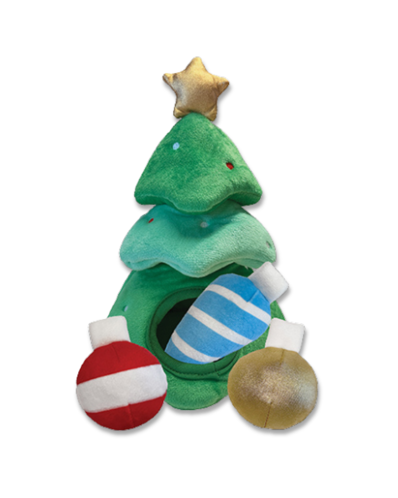 Hide & Seek Christmas Tree Burrow Dog Toy Play FOU FOU PETS