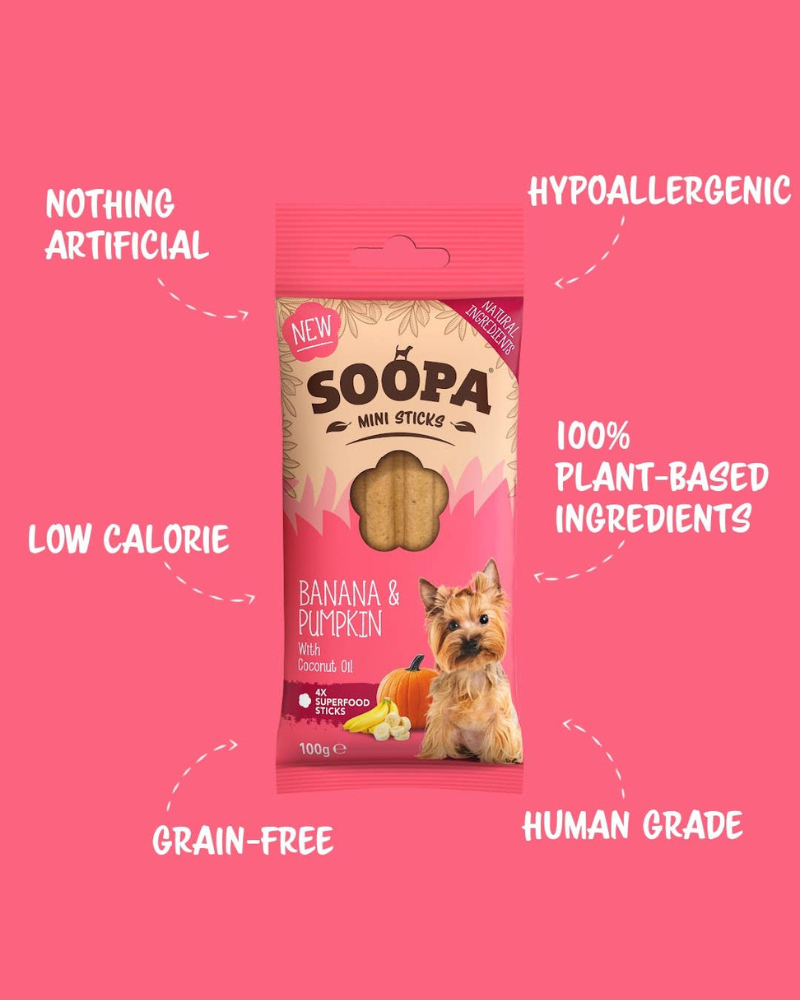 Banana & Pumpkin Dental Dog Sticks (Mini Breed) EAT SOOPA