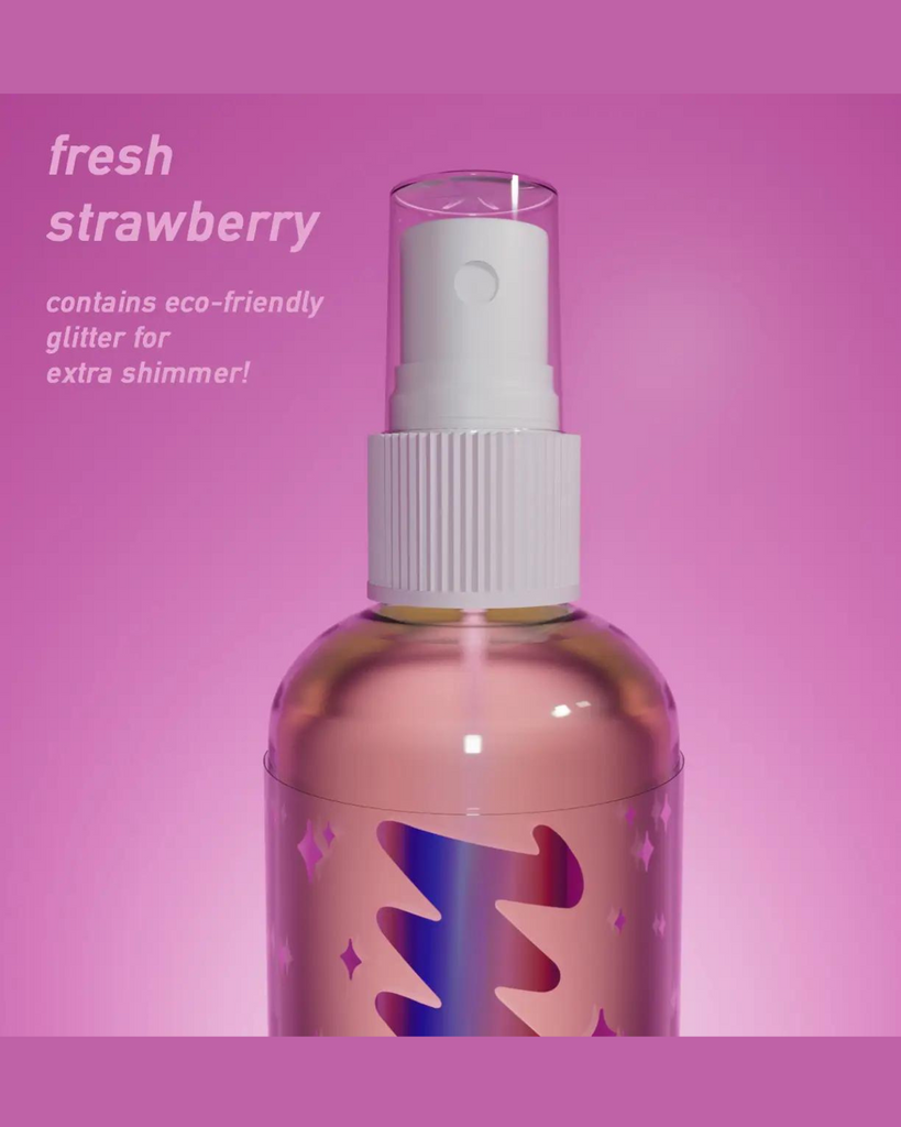 No Rinse Dry Shampoo Mists for Pets in Fresh Strawberry with Eco-Friendly Glitter (Made in the USA) HOME MUTT FRESH DOG CARE   