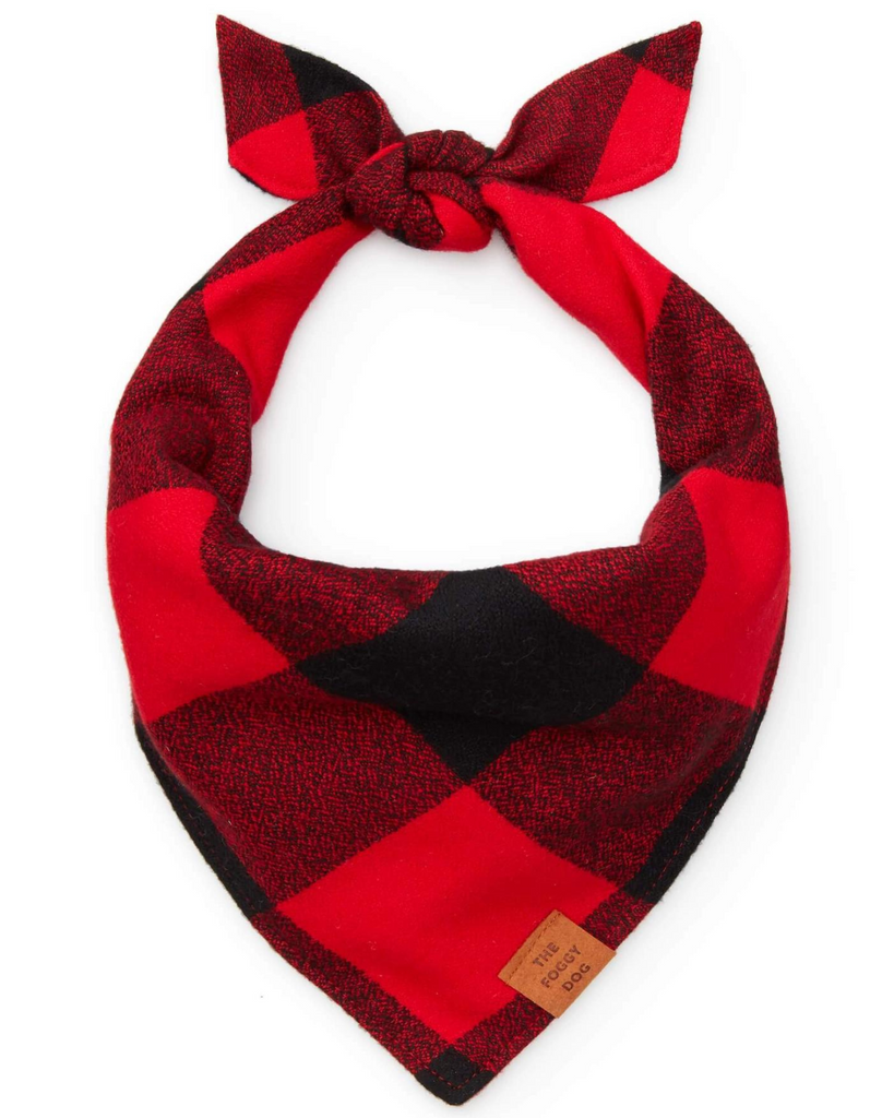 Red and Black Buffalo Check Flannel Dog Bandana (FINAL SALE) Wear THE FOGGY DOG   