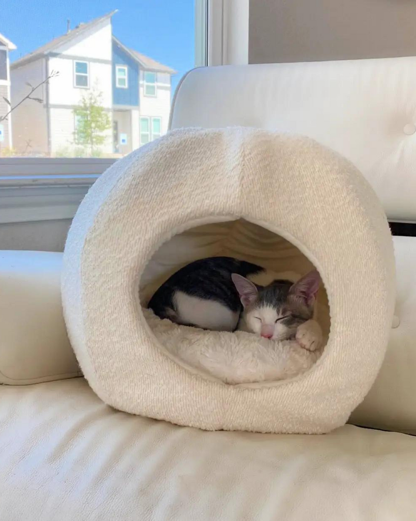 Bouclé Modular Moon Cat Cave Bed HOME CATENARY HOME   