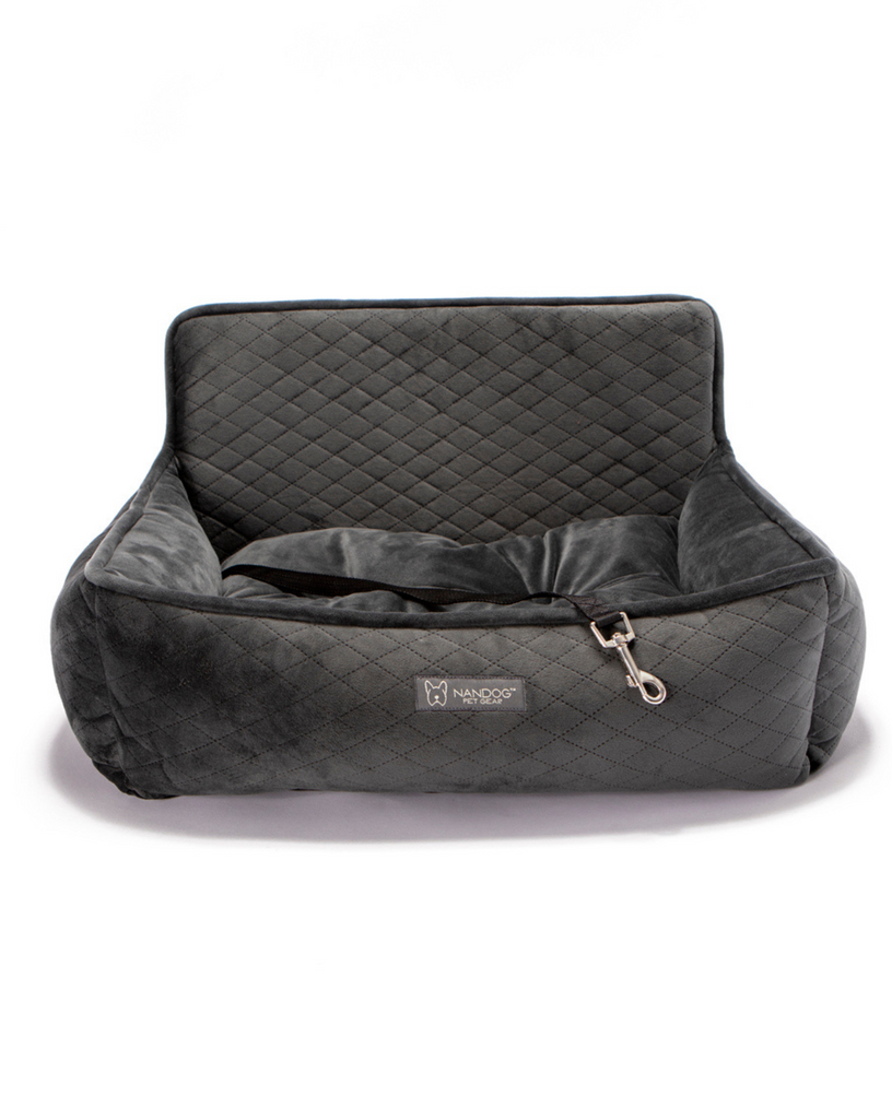 Dark Grey Quilted Dog Car Seat Carry NANDOG   