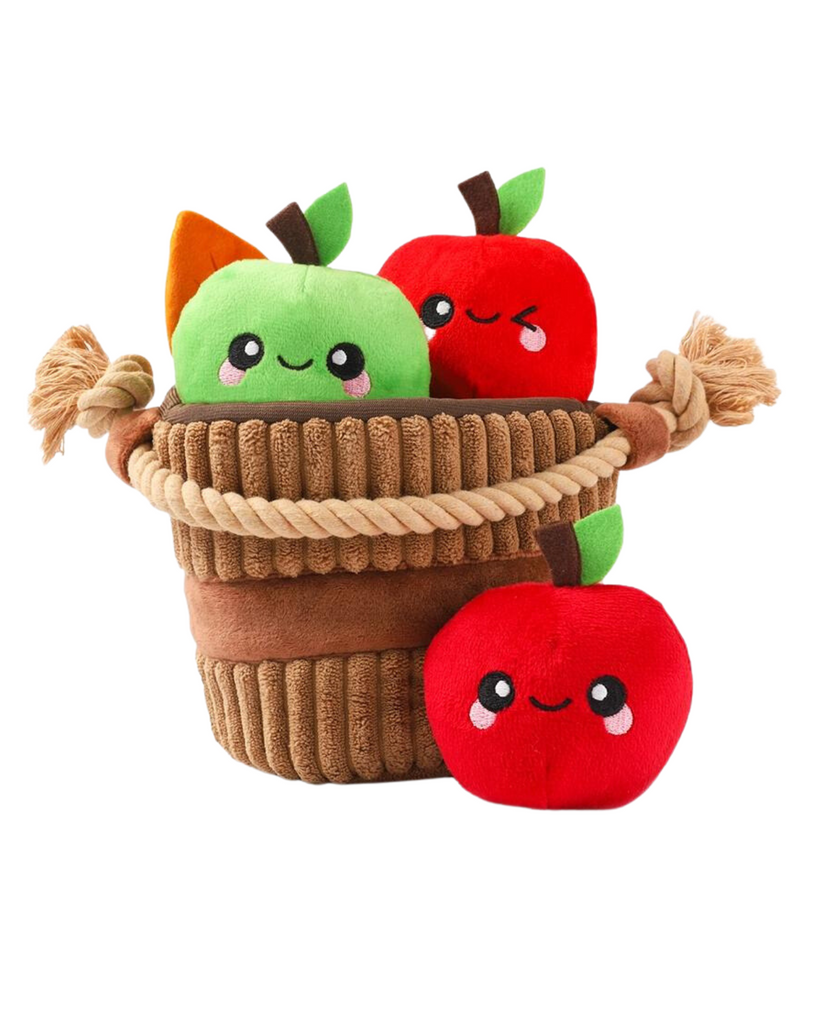 Apple Basket Squeaky Dog Toy Play HUGSMART   