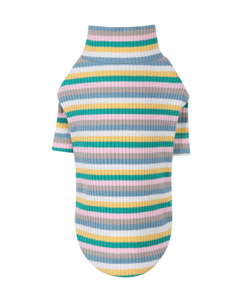 Stripe Ribbed Dog Turtleneck Sweater (FINAL SALE) Wear MIMINKO   