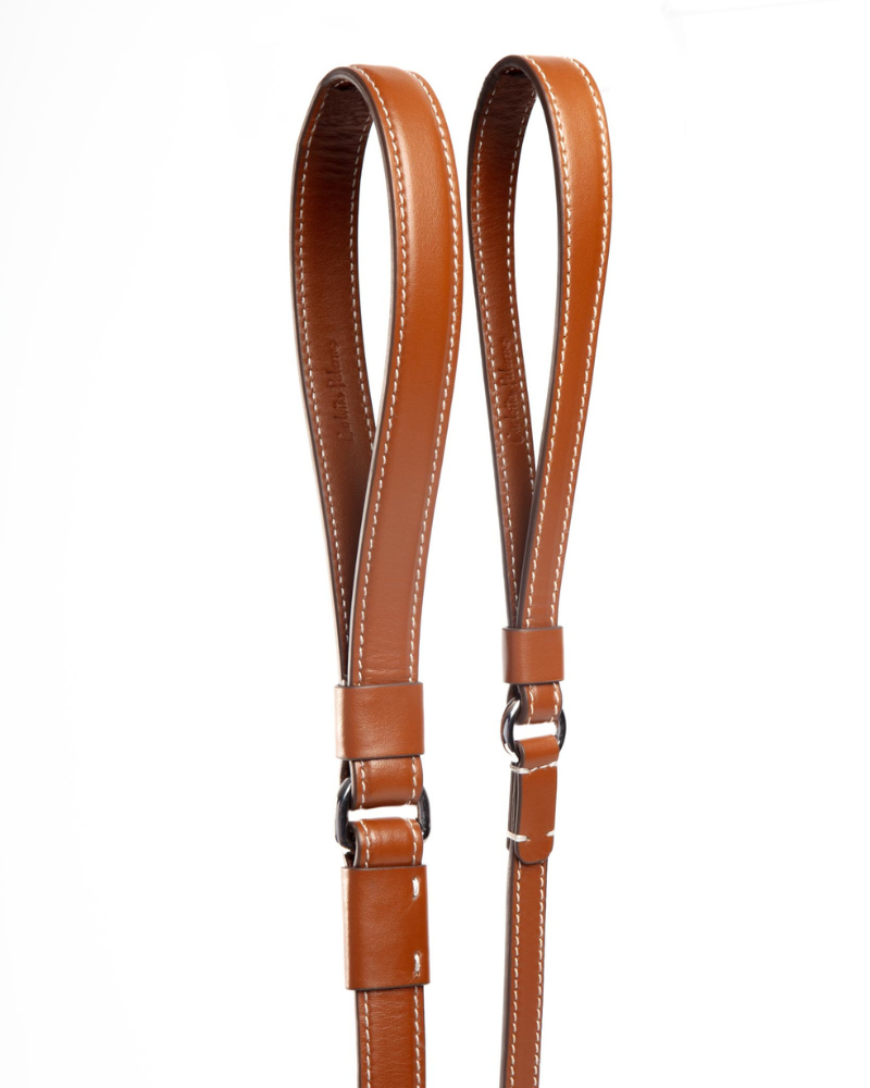 Leather Dog Leash in Tobacco Brown (Made in Italy) Walk CARLOTTA PALERMO