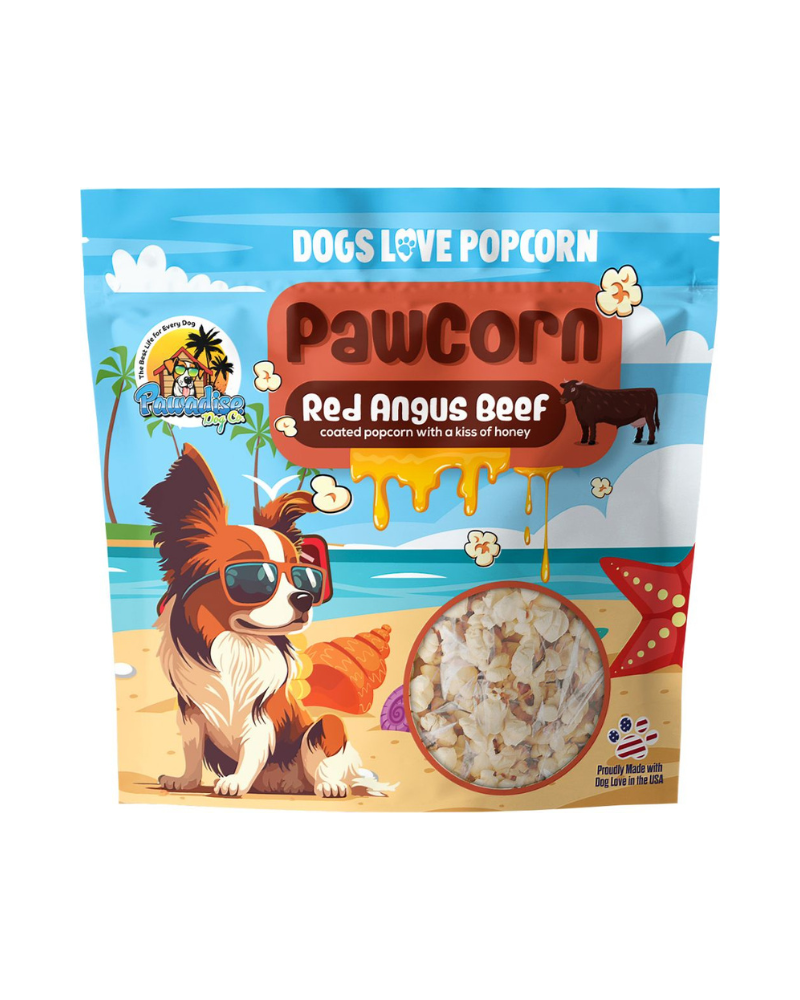 Pawcorn Dog Treats in Red Angus Beef Flavor (Made in the USA) eat PAWADISE DOG CO.   